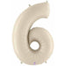 Megaloon Number 6 Balloon in White Sand, 34 Inch