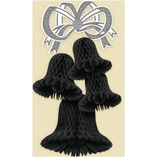20-Inch Black Bell Cluster Decoration