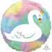 Iridescent Pastel Swan 18 Inch Round Foil Balloon