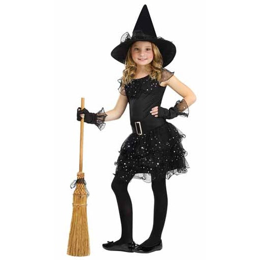 Costume de sorcière à paillettes pour enfant, taille 12/14