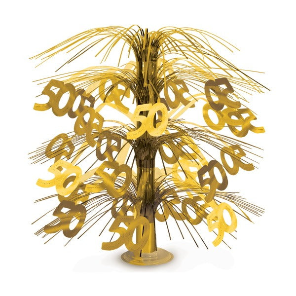 Gold "50" Cascade Centrepiece, 18 Inch