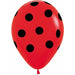 Sempertex Red Polka Dot 11-Inch Latex Balloons, 50 Count