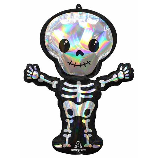 34 Inch Iridescent Skeleton Foil Balloon