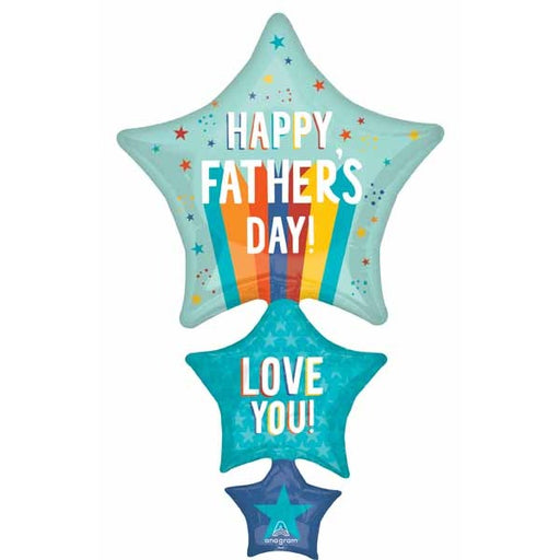Happy Father's Day Playful Stripes Foil Balloon, 42 Inch