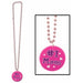 33-Inch Beaded Necklace with Printed #1 Mom Medallion