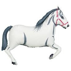 White Horse Shaped Foil Balloon, 34 Inch