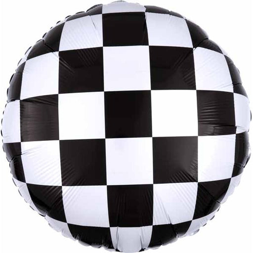 Checkerboard 18-Inch Round Foil Balloon
