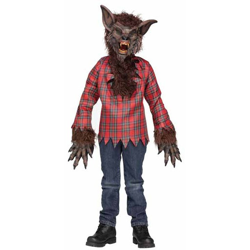 Déguisement de loup-garou marron pour enfant, grande taille 12/14 ans