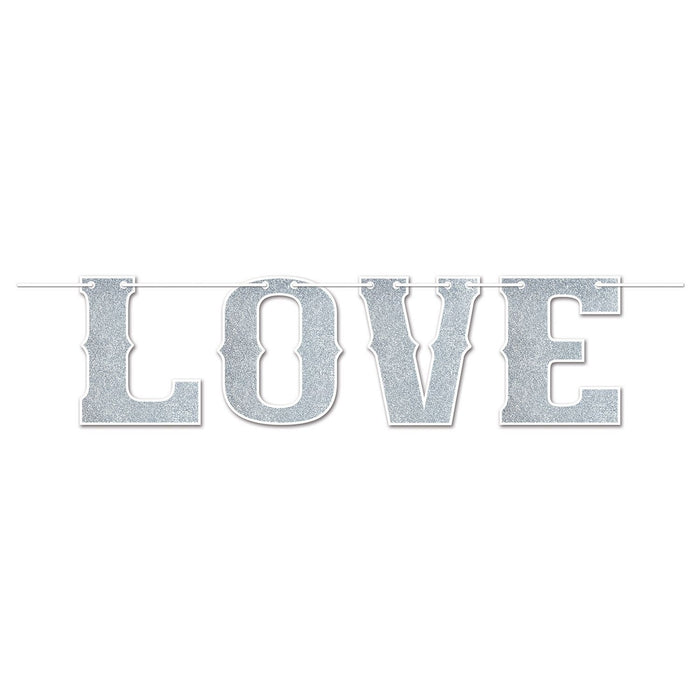 Glittered LOVE Streamer, 6 ft