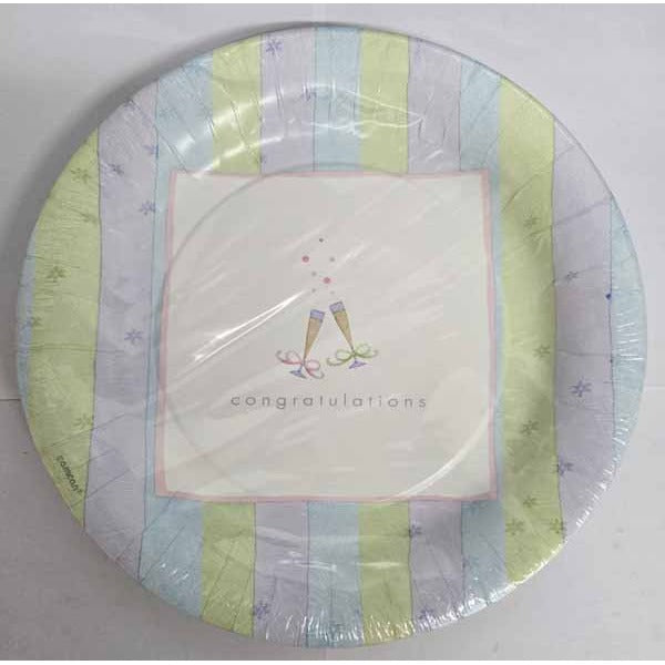 Congratulations 10.5-Inch Party Plates, 8 Count