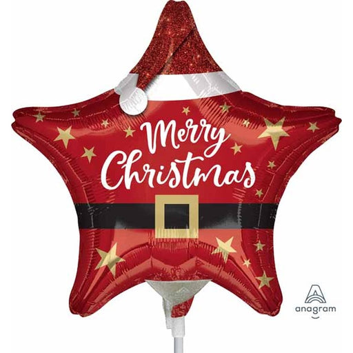Santa Christmas Star 9-Inch Foil Balloon
