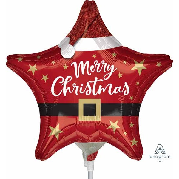 Santa Christmas Star 9-Inch Foil Balloon
