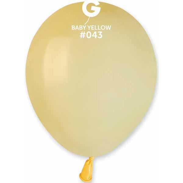 Gemar 5" Mustard Yellow #043 Latex Balloons, 100 Pack