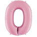Megaloon Number 0 Balloon in Pastel Pink