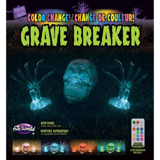 Décoration d'Halloween « Grave Breaker » à changement de couleur avec télécommande