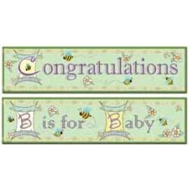 B IS FOR BABY BANNER 15" X 5' 2/PKG