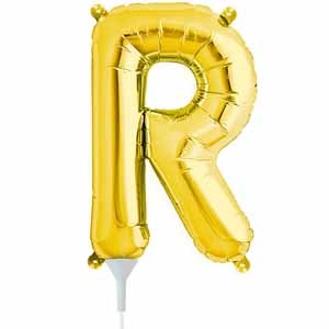Gold Letter R Balloon, 16 Inch