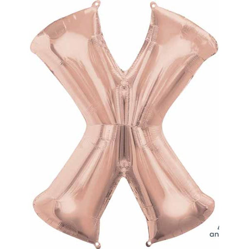 35 Inch Rose Gold Letter X Balloon
