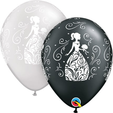 Elegant Bridal Shower 11-Inch Latex Balloons, 50 Count