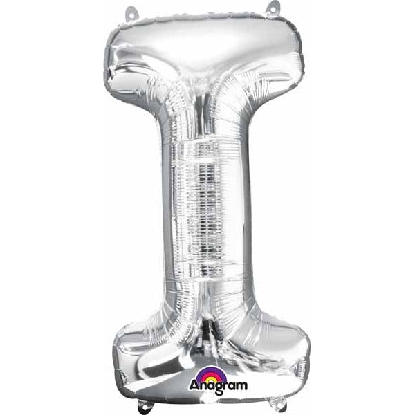 16-Inch Silver Letter I Foil Balloon