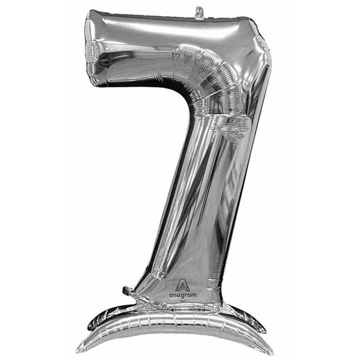 50-Inch Silver Number 7 Stand-Up Balloon