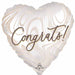 Marble Congrats Heart Foil Balloon, 28 Inch