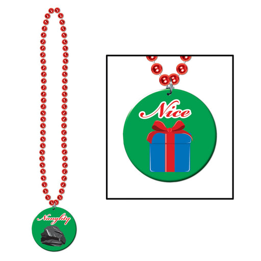 Festive Naughty Or Nice Bead Necklace