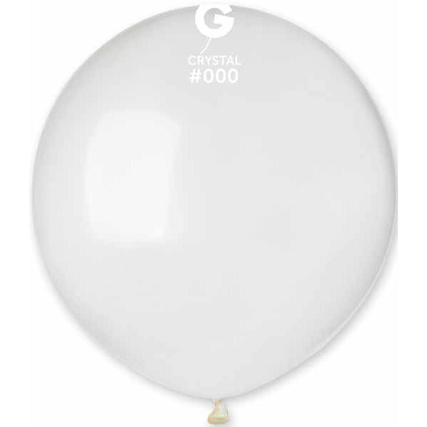 Gemar 19" Crystal Clear Latex Balloons #000, 25 Pack