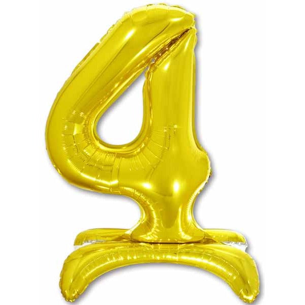 26-Inch Gold Stand-Up Number 4 Balloon