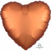 Amber Satin Luxe Heart Foil Balloon, 18 Inch