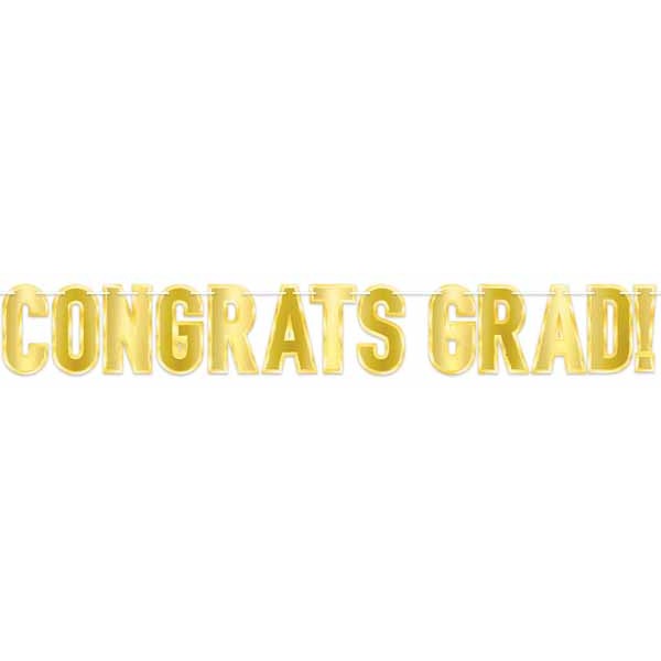CONGRATS GRAD! GOLD STREAMER 7"X5'3"