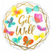White and Gold Get Well 18-Inch Round Foil Balloon