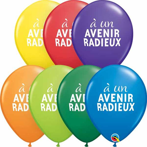 Ballons en latex français Avenir Radieux de 11 pouces, paquet de 50