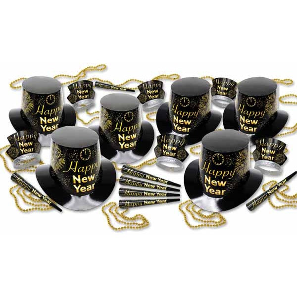 Gold Fireburst New Year's Eve Party Kit for 50