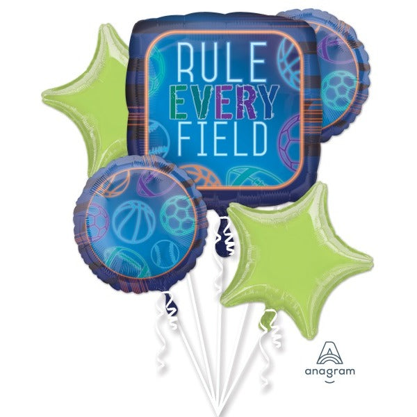 Birthday Baller Sports Foil Balloon Bouquet, 5 Pieces