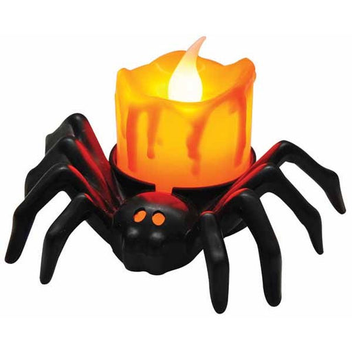 Décoration d'Halloween : bougeoir araignée lumineux
