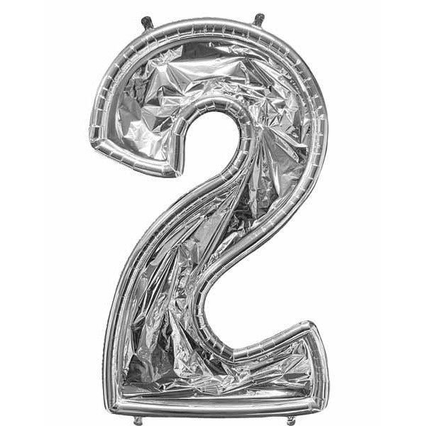 Silver Number 2 BalloonFormz Mosaic Frame, 52 Inch
