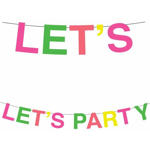 Let's Party Paper Garland in Fluorescent Colours
