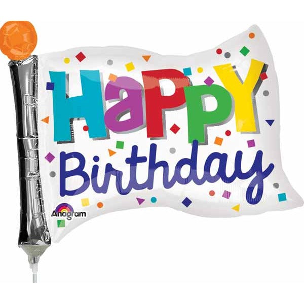 Birthday Flag Mini Shape Foil Balloon
