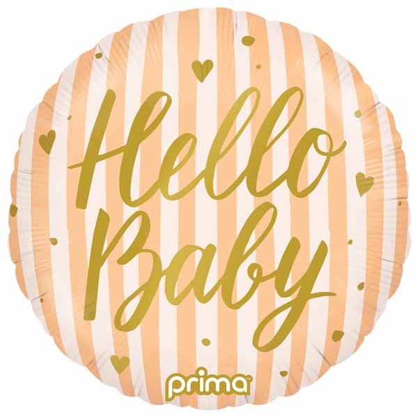 Prima Hello Baby Peach 18-Inch Round Foil Balloon