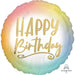 Ombre & Gold Happy Birthday 18" Round Foil Balloon