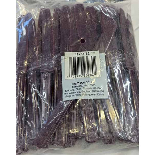 Eggplant Purple Plastic Knives, 50 Count