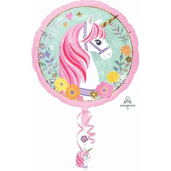 Magical Unicorn Holographic Drop-A-Line Foil Balloon Kit