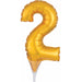 Gold Number 2 Balloon Cake Pick, 6 Inch