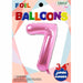 Pink Number 7 Foil Balloon, 34 Inch