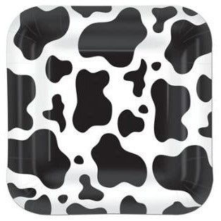 9-Inch Cow Print Plates, 8 Count