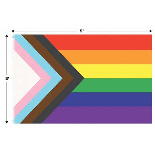 PRIDE FLAG FABRIC 3'X5' W/2 GROMMETS