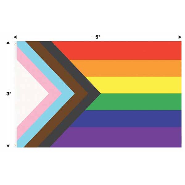 PRIDE FLAG FABRIC 3'X5' W/2 GROMMETS