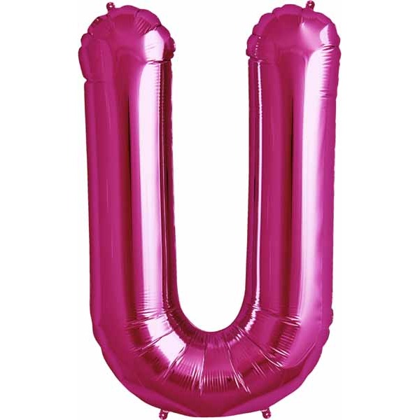 34" Magenta Letter U Balloon