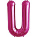 34" Magenta Letter U Balloon